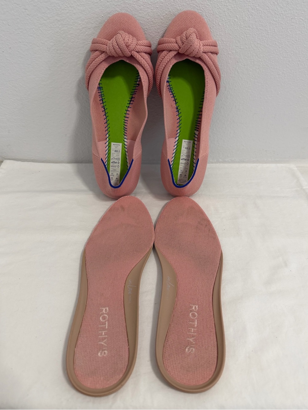 Rothy’s The Knot Ballet Flat pink shoes round point Size 8.5 - Picture 10 of 12